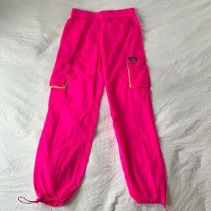 Stussy neon pink retro nylon crinkle pant joggers